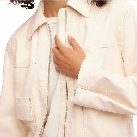 FREE PEOPLE WE THE FREE Blair Vegan Suede Jacket In Sea salt - Picture 10 of 15